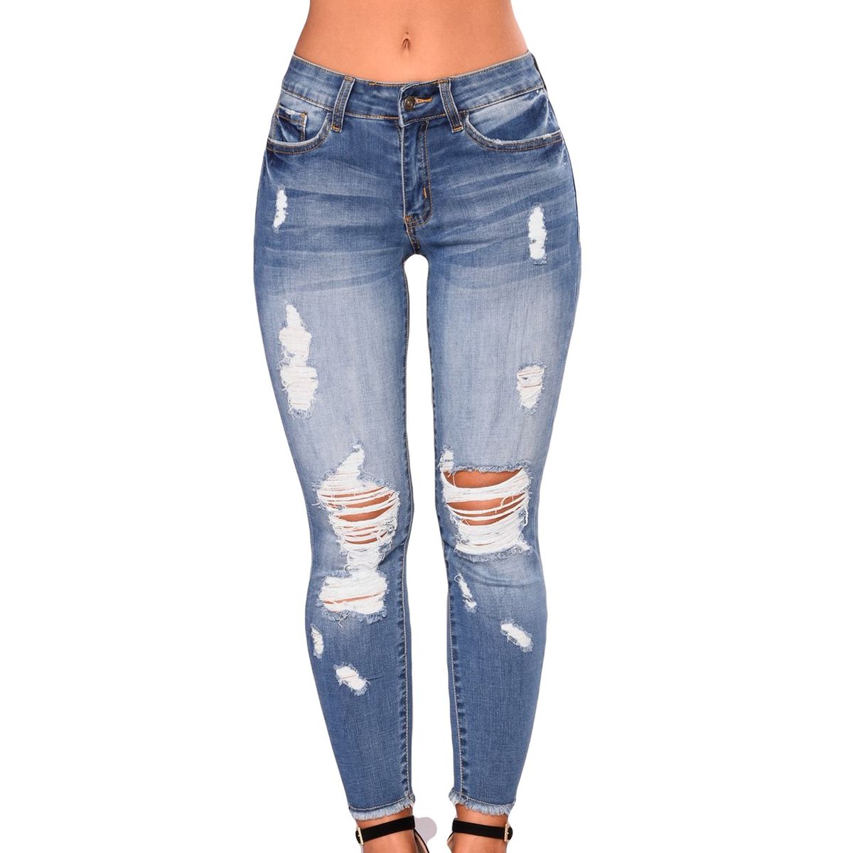 Ripped Skinny Jeans For Women - Light Blue | Shop Today. Get it ...