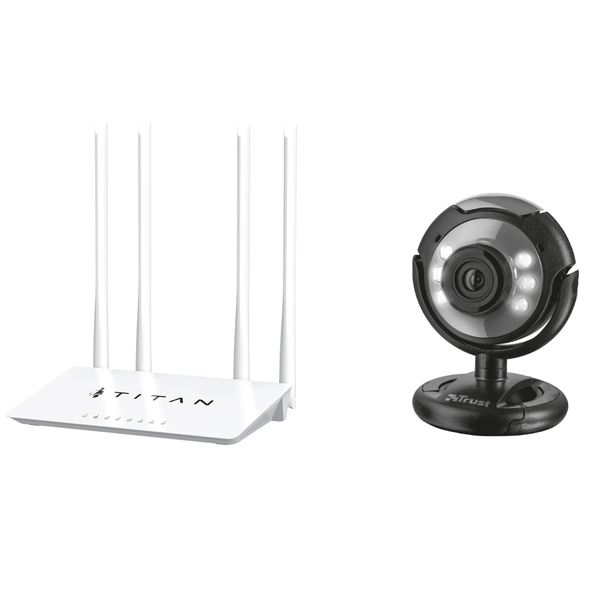 TITAN Silica AC1200 Router &amp; TRUST Spotlight Webcam