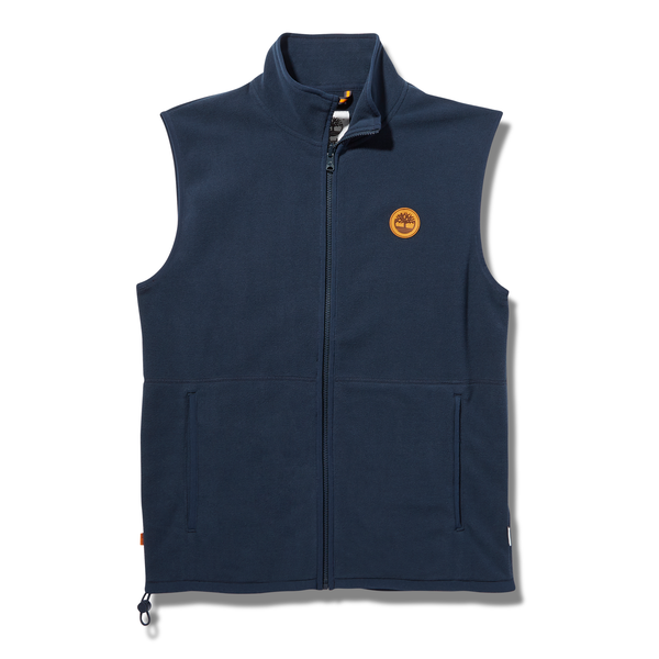 Timberland Mix Media Full-Zip Fleece Vest For Men In Navy