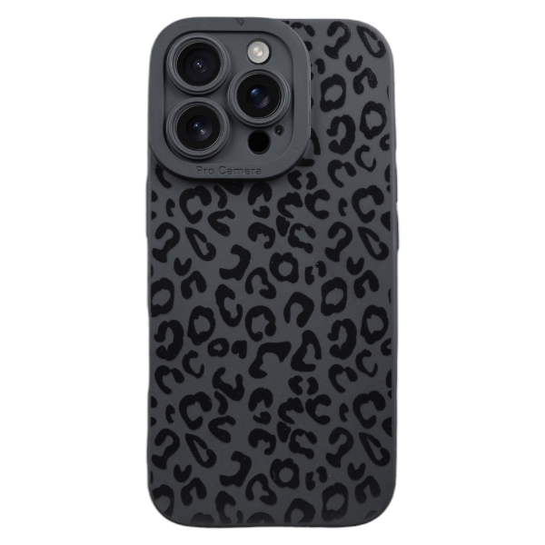 Stylish Leopard Print Phone Case Compatible With iPhone 16 Pro Max - Black