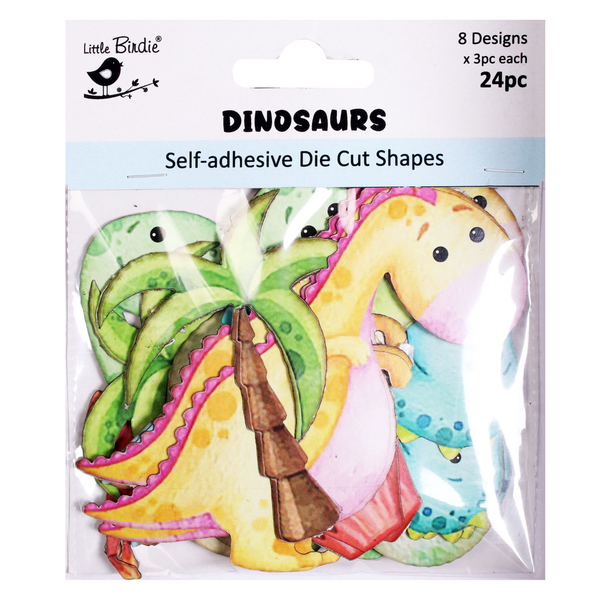 Self - Adhesive Die Cut Shapes - Dinosaurs 24 Piece