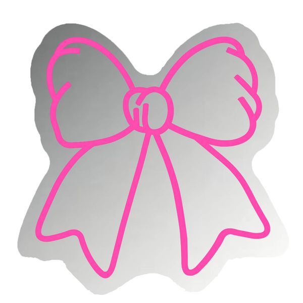 Bow Mirror Neon Sign for Wall Decor Bow Neon