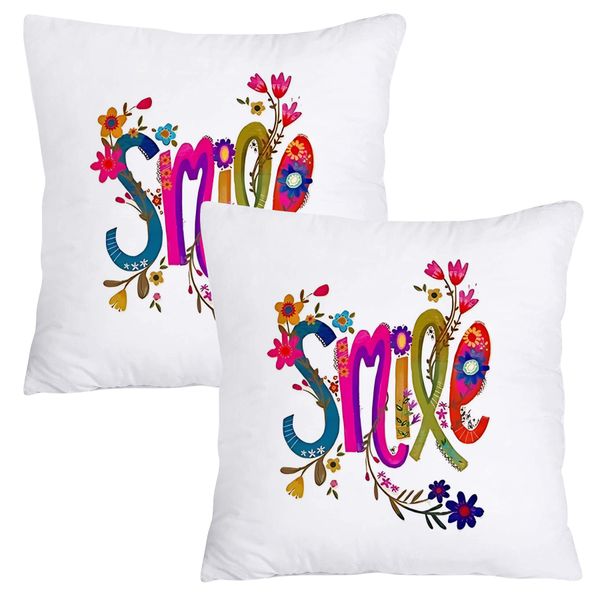 Scatter Cushion Cover Set (50cmx50cm) - Smile