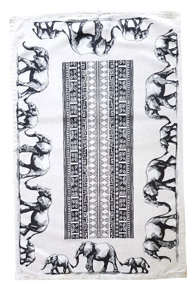 Ethnic Elephant Animal Tea Towel Dish Cloth 67x44,5cm