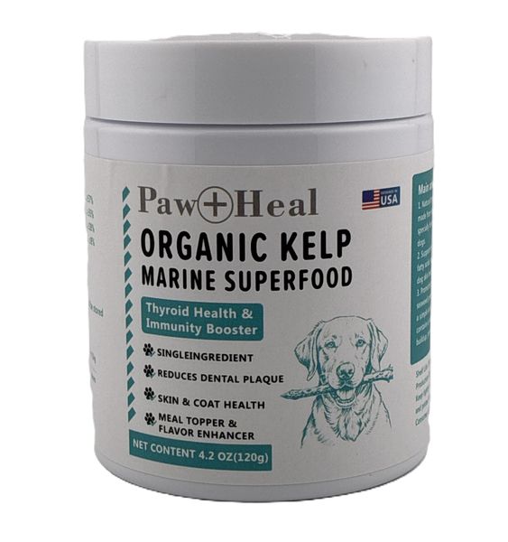 Paw &amp; Heal - Organic Kelp Powder For Thyroid Function, Dental Health - 120g