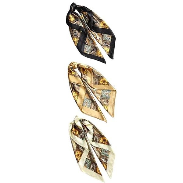 35"Square Satin Head Scarf - 3 Piece