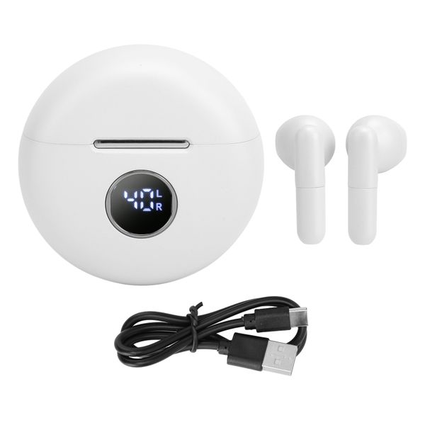 Bluetooth Gaming Earbuds Compact HiFi Sound Wireless Earphone White
