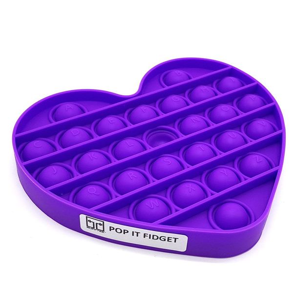 Pop It Fidget Toy -Alphabet Game- Purple