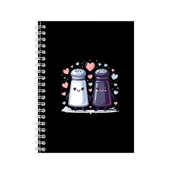 Pepper A5 Notebook Spiral Lined Matching Couples Graphic Notepad Present092