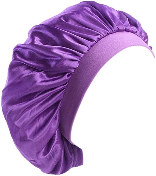 Soft Satin Silk Bonnet Night Sleeping Wide Band Hair Loss Cap for Women
