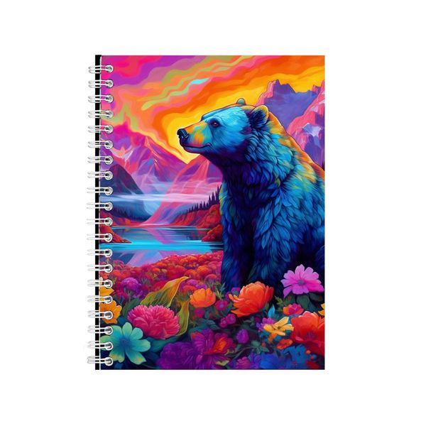 Black Bear Rainbow Mountain Neon Notebook Gift Idea A4 Notepad Pad 70
