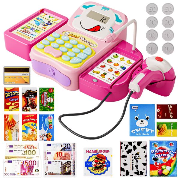 Cash Register Toy Gift for Kids Girls Age 3, 4, 5, 6, 7, 8+ Year Old