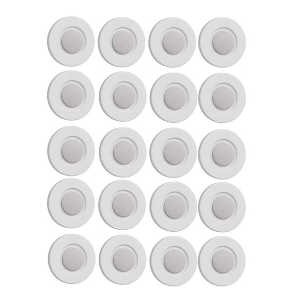 20 Pcs Punch-Free Wall Storage for Remotes - Round Magnetic Remote Holder