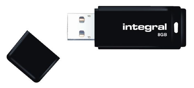 Integral (INFD8GBBLKNRP) Black USB 2.0 Flash Drive, 8GB