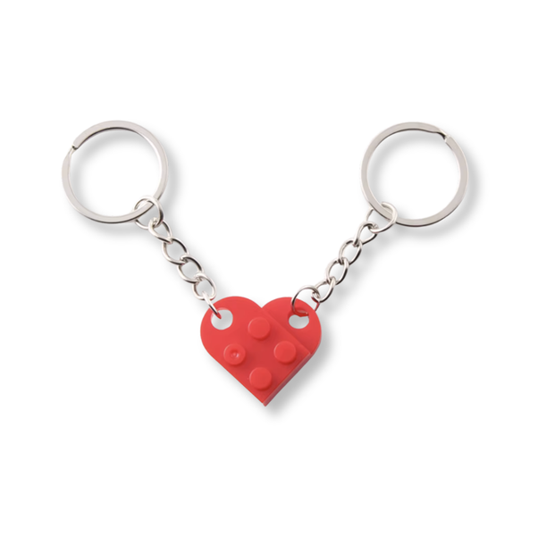 POU Couples Heart keychain - Interlocking Brick Design