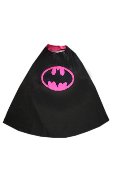 Batman Girl Cape With Reversible Bright Pink Inner