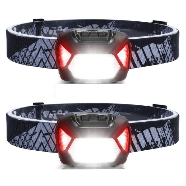 QYNIAL 2 Pack LED Headlamp Lightweight for Kids Adults Cycling Camping