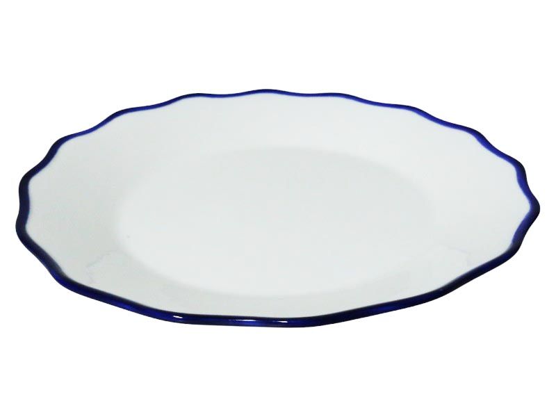 George &amp; Mason Azura Porcelain Blue Edge Serving Plate - Dia:29.5x3.5cm Lrg