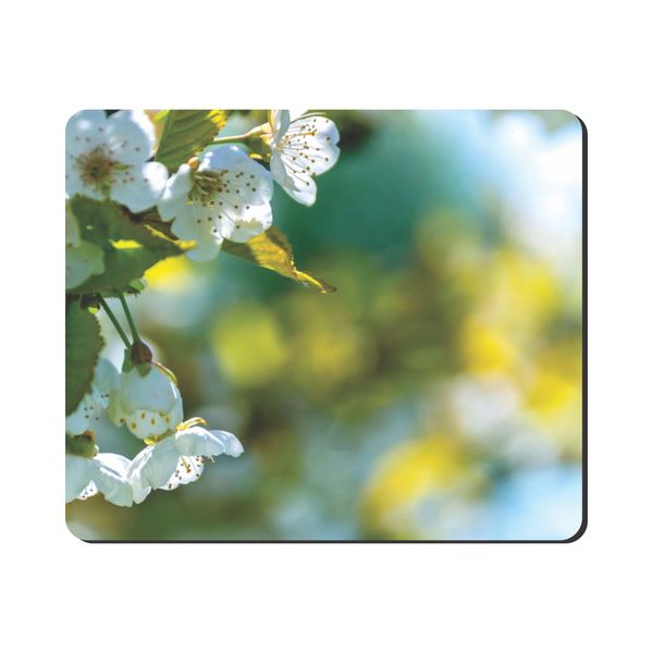 Mouse Pad - White Tree Flowers