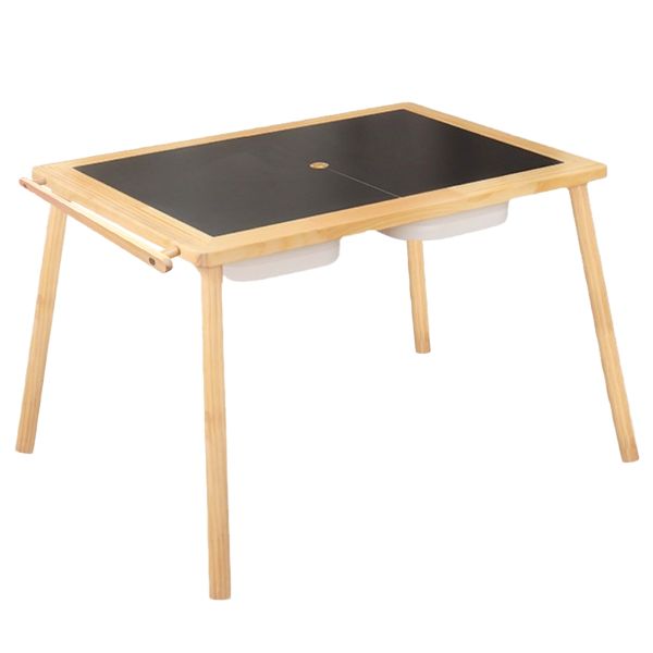 Wooden Children's Game Sensory Table with Folding Basins