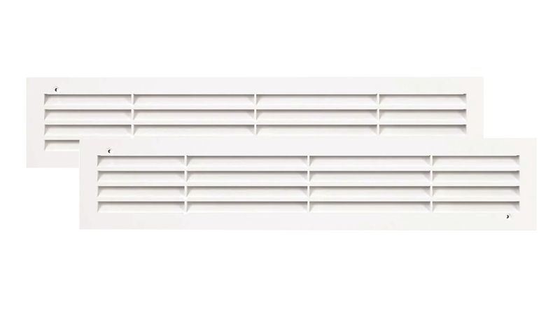 Ventilation door grilles 450 x 91mm rectangular 2 piece set - white