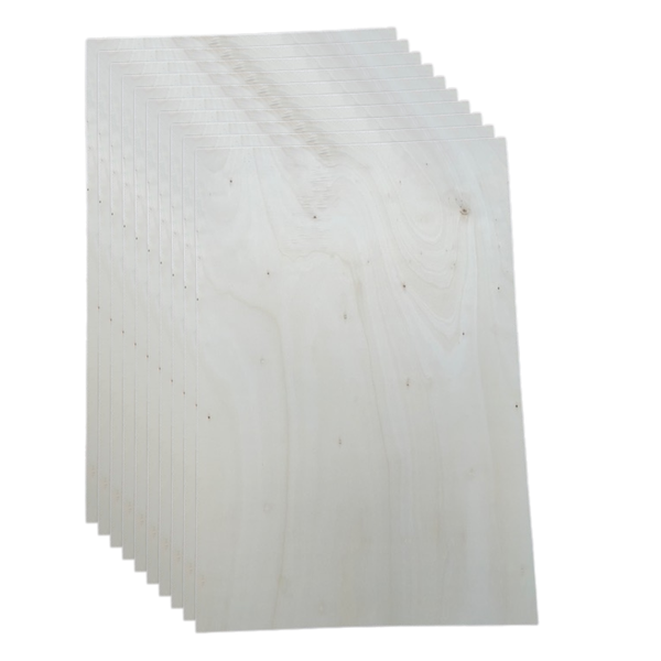 Wood Poplar Plywood Sheets 3mm - 60 × 80 cm (10 Pack)