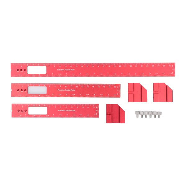 3-Piece 16/20/30 cm Aluminium Slider Rulers