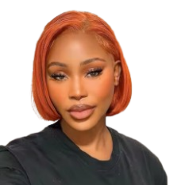 Full Frontal Orange Brazilian Hair Wig.