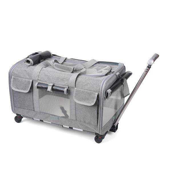 Collapsible Pet Carrier with Wheels, Weight Capacity 35kg(60cm x 39cm)