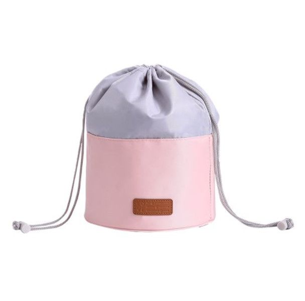 Olive Tree - Drawstring Cosmetic Travel Organizer Toiletry Bag - Pink