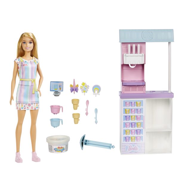 Barbie Ice Cream Shop Playset With Blonde Doll