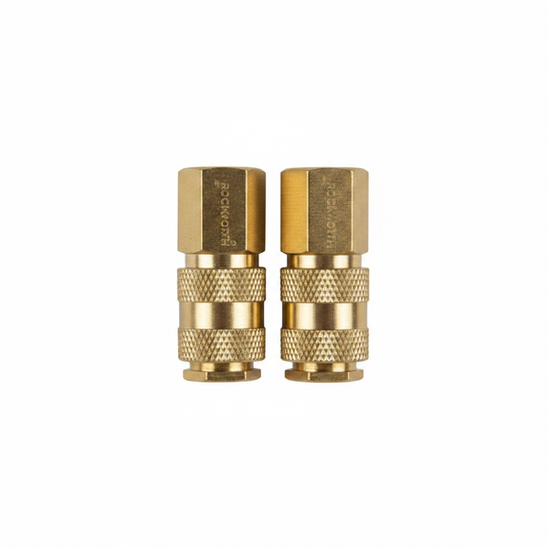 Rockworth 1/4 Inch Female Quick Couplers - 2 Piece Set - 2 Pack