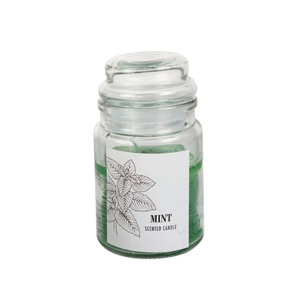 Wonder Towel Luxury Scented Candle in Glass Jar with Lid Large Mint