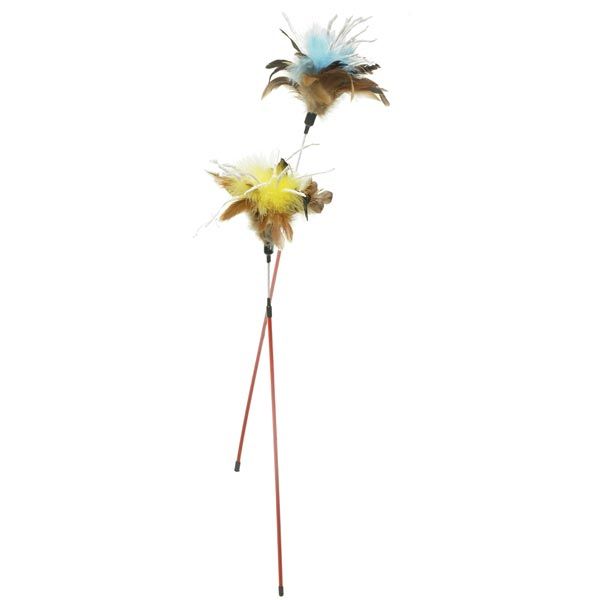 zaBouncer - Feather Teasers with Crinkle Paper - 2's - Yellow and Blue