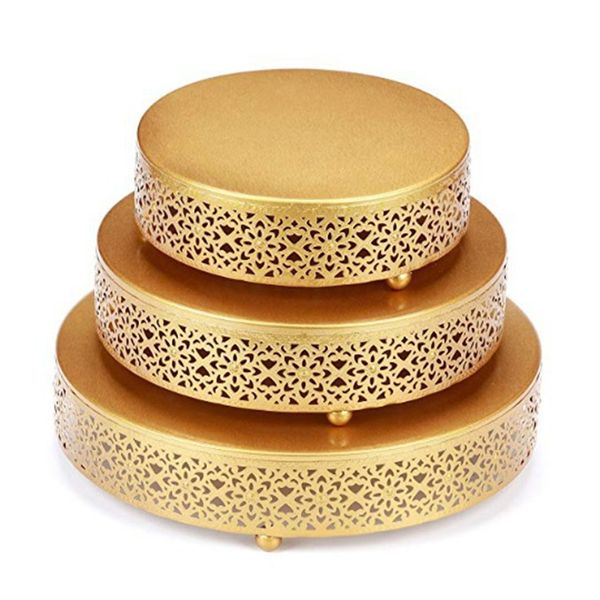 3 Pack Cake Stands, Metal Cake Stands, Dessert Display Dessert Plate-Iron