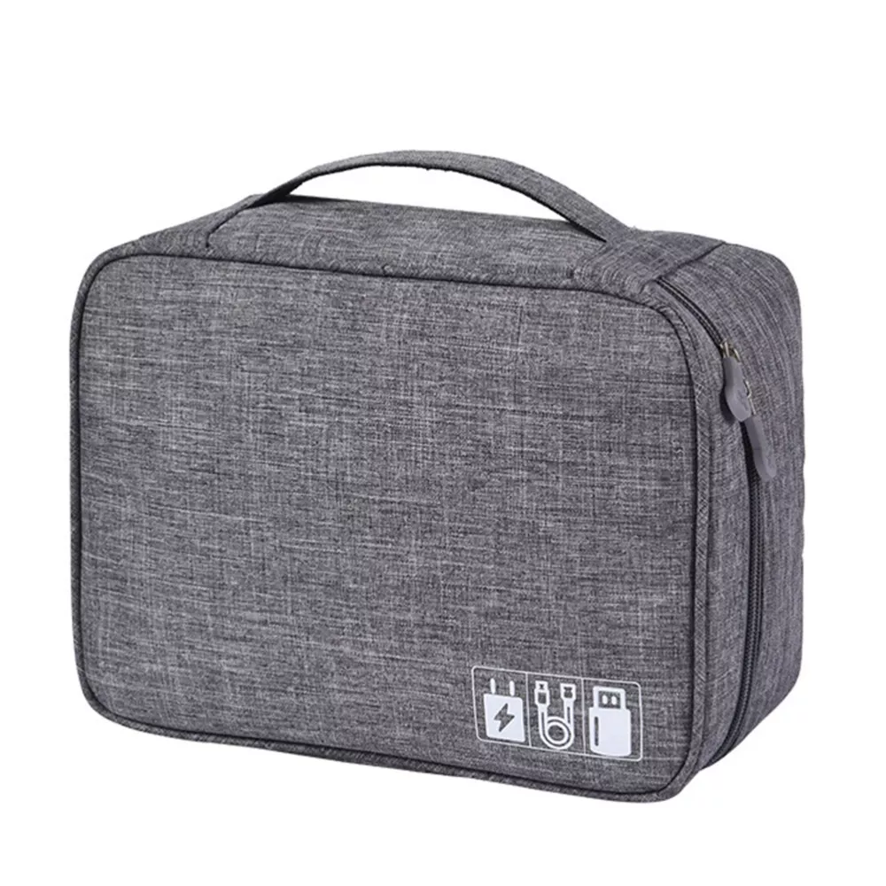 Waterproof Travel Cable Organizer Bag, Electronic Accessories Case - Grey