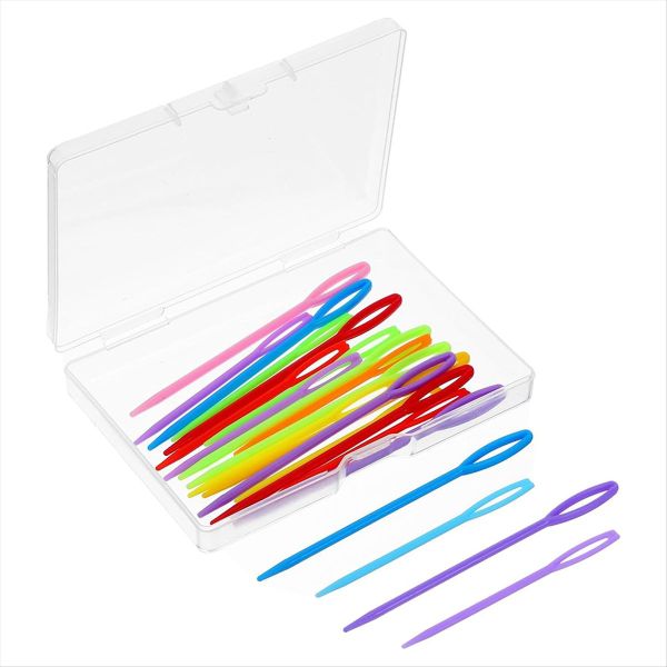 100PCS Plastic Needle Yarn Large Eye 2 Different Sizes Yarn Sewing Needles