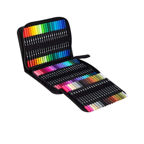 60 Color Art Markers Dual Brush Pens for Coloring Artist Colored Marker Set