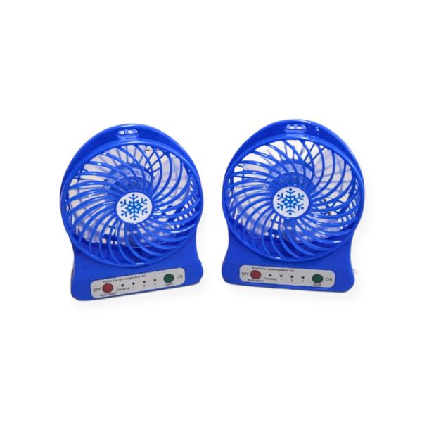 USB Rechargeable Mini 3 Wind Speed Adjustable Desktop Cooling Fan 2 Pieces