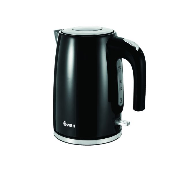 Swan Townhouse 1,7 Litre Stainless Steel Cordless Kettle Black