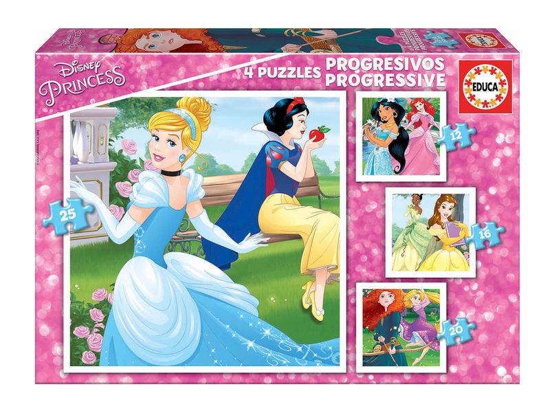 Educa Multi 4 Puzzles - Disney Princess (12,16,20,25 Piece)
