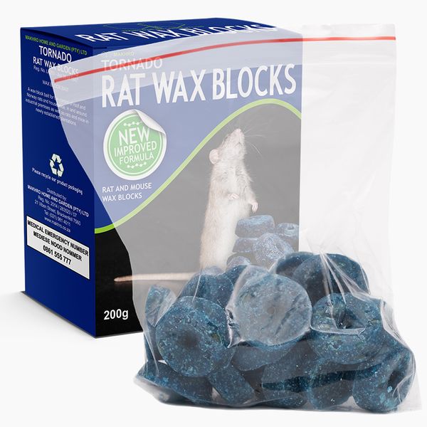Makhro - Tornado Rat Wax Blocks 200g - Rodenticide