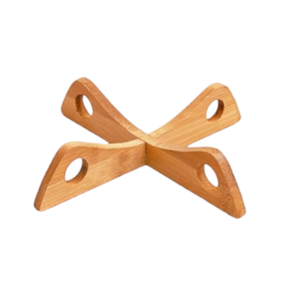 Bamboo Cross-Shaped Heat-Resistant Trivet - Brown