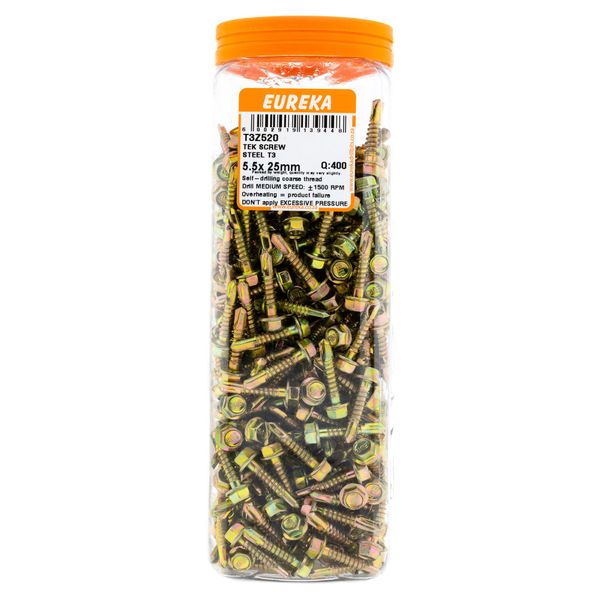 EUREKA Tek Screw Hex Head Coarse Thread 5.5 x 25mm Q:400 T3Z520