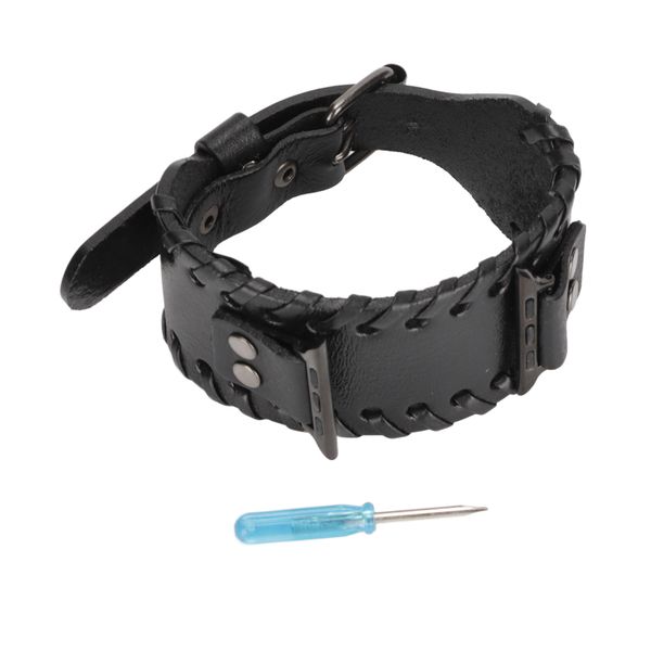 Smartwatch Band Leather Watch Strap with Screwdriver for IOS Smartwatch