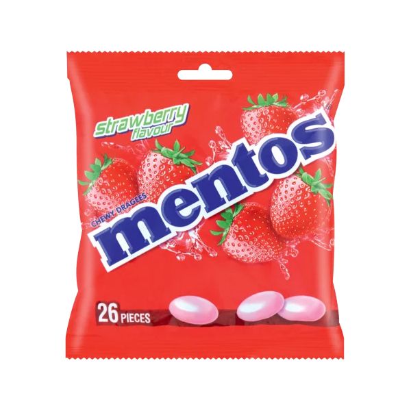 Mentos - Mono Piece Bag Strawberry - 26s x 1 Pack