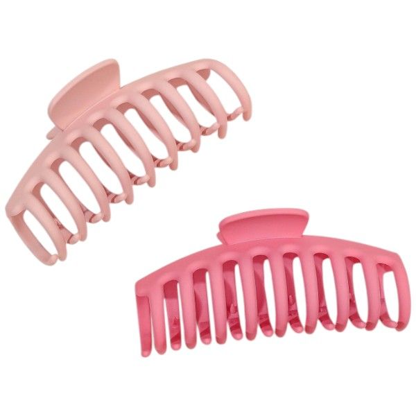 2-Piece Large Hair Claw Set - Pink