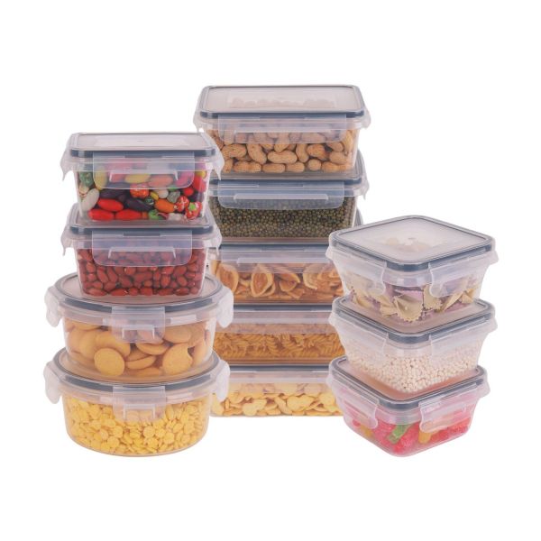 12-Pack Food Storage Containers, BPA-Free Stackable Kitchen Set