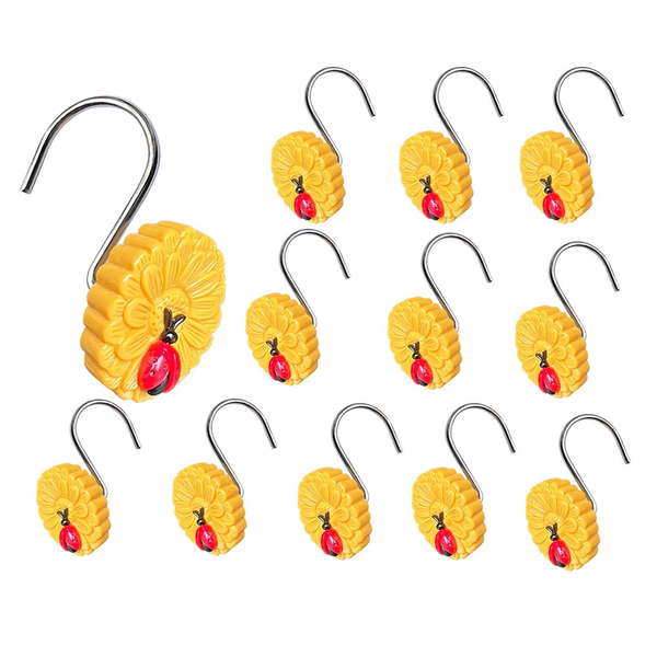 Durable Metal Shower Curtain Rings Easy Glide Shower Hooks - 12 Piece