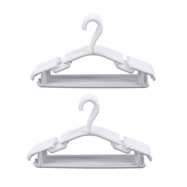 White - Pack Of 20 Pieces Hanger Non-Slip Pp Hangers 27 X 15 Cm